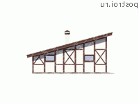 G-075-1P проект одноэтажного гаража из пеноблока размером 8 на 12  - вид справа