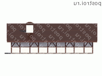 G-075-1P проект одноэтажного гаража из пеноблока размером 8 на 12  - вид сзади