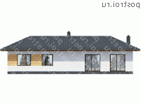 G-096-1P проект одноэтажного коттеджа из пеноблока размером 7 на 20  - вид сзади