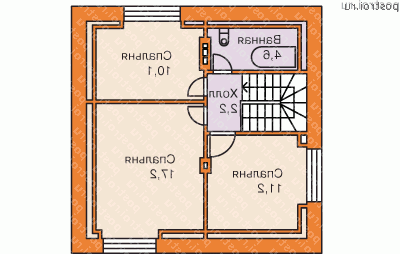 G-100-1P проект одноэтажного коттеджа из пенобетона с мансардой размером 10 на 8 - мансарда