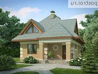 G-100-1P проект одноэтажного коттеджа из пенобетона с мансардой размером 10 на 8