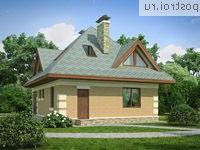 G-100-1P проект одноэтажного коттеджа из пенобетона с мансардой размером 10 на 8