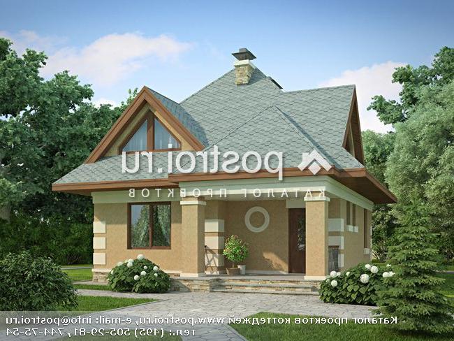 G-100-1P проект одноэтажного коттеджа из пенобетона с мансардой размером 10 на 8