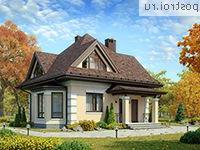 G-100-2P проект одноэтажного коттеджа из пенобетона с мансардой размером 10 на 10