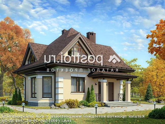 G-100-2P проект одноэтажного коттеджа из пенобетона с мансардой размером 10 на 10