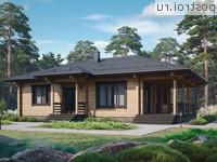 G-103-1D проект одноэтажного деревянного коттеджа из бруса размером 11 на 12