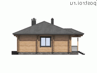 G-103-1D проект одноэтажного деревянного коттеджа из бруса размером 11 на 12 - вид справа