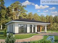 G-111-1P проект одноэтажного коттеджа из пенобетона размером 12 на 12 