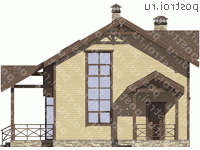 G-112-1S проект одноэтажного каркасного коттеджа с мансардой размером 8 на 11  - вид спереди