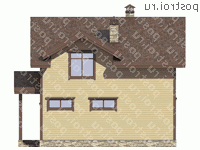 G-112-1S проект одноэтажного каркасного коттеджа с мансардой размером 8 на 11  - вид слева