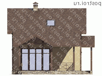 G-112-1S проект одноэтажного каркасного коттеджа с мансардой размером 8 на 11  - вид справа