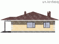 G-121-1P проект одноэтажного коттеджа из газобетона размером 12 на 12 - вид слева
