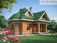 G-124-1P проект одноэтажного коттеджа из газобетона с мансардой размером 10 на 9