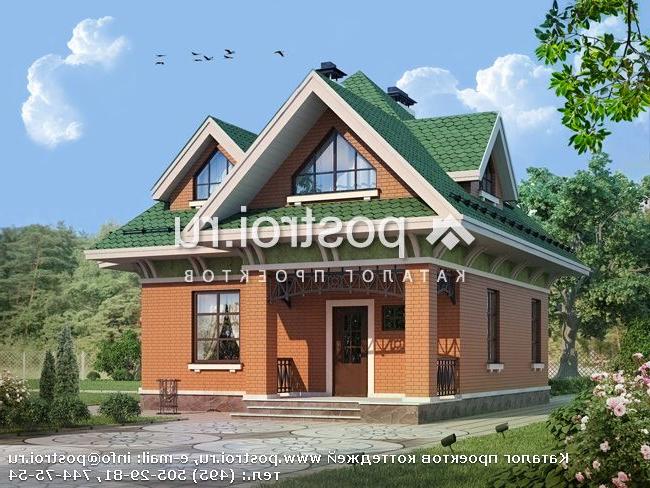 G-124-1P проект одноэтажного коттеджа из газобетона с мансардой размером 10 на 9