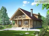 G-127-1D проект одноэтажного деревянного коттеджа из бруса с мансардой размером 7 на 13 