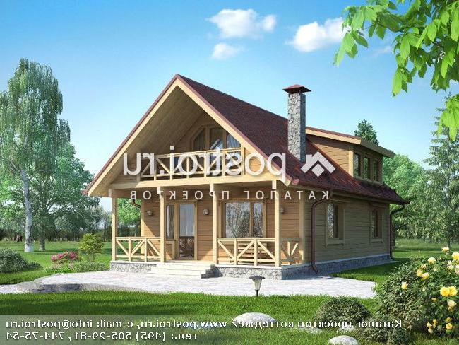 G-127-1D проект одноэтажного деревянного коттеджа из бруса с мансардой размером 7 на 13 