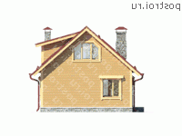 G-127-1D проект одноэтажного деревянного коттеджа из бруса с мансардой размером 7 на 13  - вид справа
