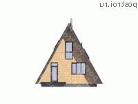 G-127-1S проект одноэтажного каркасного коттеджа с мансардой размером 16 на 9  - вид спереди