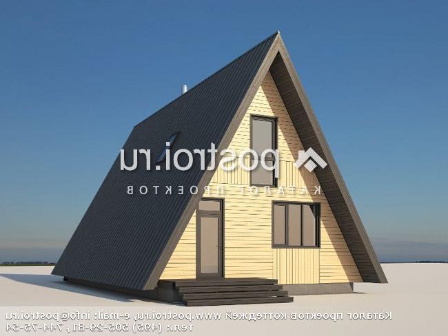 G-127-1S проект одноэтажного каркасного коттеджа с мансардой размером 16 на 9 