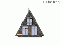 G-127-1S проект одноэтажного каркасного коттеджа с мансардой размером 16 на 9  - вид сзади