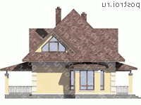 G-130-2P проект одноэтажного дома из газобетона с мансардой и гаражом размером 9 на 10  - вид справа