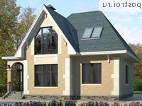 G-132-1P проект одноэтажного коттеджа из газобетона с мансардой размером 9 на 11