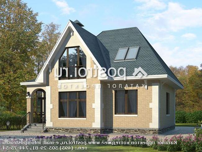 G-132-1P проект одноэтажного коттеджа из газобетона с мансардой размером 9 на 11