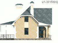 G-132-1P проект одноэтажного коттеджа из газобетона с мансардой размером 9 на 11 - вид справа