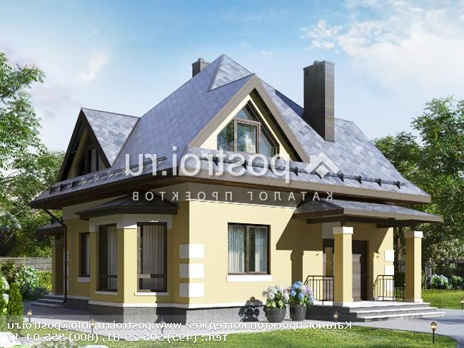 G-134-2P проект одноэтажного дома из газобетона с мансардой размером 10 на 9