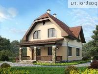 G-135-1P проект одноэтажного дома из газобетона с мансардой размером 12 на 9 