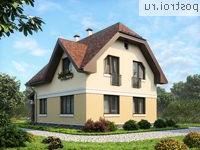 G-135-1P проект одноэтажного дома из газобетона с мансардой размером 12 на 9 