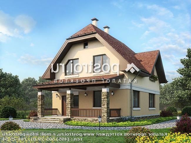 G-135-1P проект одноэтажного дома из газобетона с мансардой размером 12 на 9 