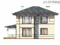 G-138-1P проект двухэтажного дома из газобетона размером 12 на 10 - вид слева