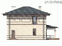 G-138-1P проект двухэтажного дома из газобетона размером 12 на 10 - вид справа