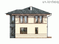 G-138-1P проект двухэтажного дома из газобетона размером 12 на 10 - вид сзади