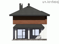 G-139-1P проект двухэтажного дома из газобетона размером 9 на 10  - вид сзади