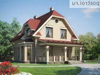 G-141-1P проект одноэтажного дома из газобетона с мансардой размером 10 на 8 