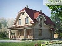 G-141-1P проект одноэтажного дома из газобетона с мансардой размером 10 на 8 