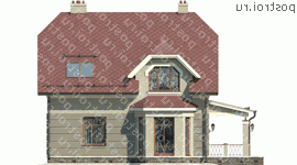 G-141-1P проект одноэтажного дома из газобетона с мансардой размером 10 на 8  - вид справа