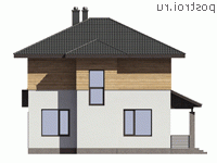 G-143-1P проект двухэтажного дома из газобетона размером 10 на 10  - вид справа