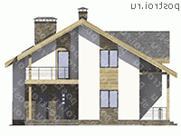 G-144-1K проект двухэтажного дома из кирпича размером 11 на 13 - вид спереди