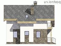 G-144-1K проект двухэтажного дома из кирпича размером 11 на 13 - вид справа