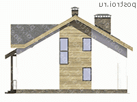 G-144-1K проект двухэтажного дома из кирпича размером 11 на 13 - вид сзади