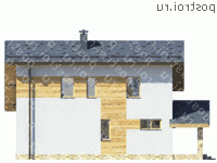 G-149-1P проект одноэтажного дома из газобетона с мансардой размером 13 на 12 - вид слева