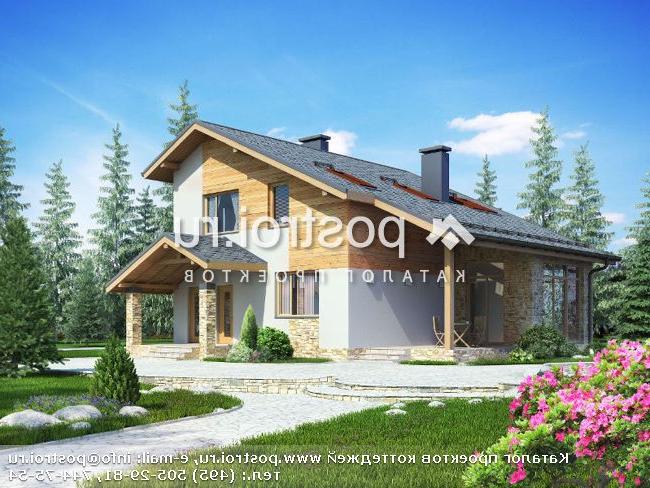 G-149-1P проект одноэтажного дома из газобетона с мансардой размером 13 на 12