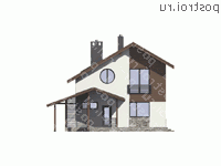 G-150-1P проект одноэтажного дома из газобетона с мансардой и гаражом размером 9 на 12 - вид спереди G-150-1P проект одноэтажного дома из газобетона с мансардой и гаражом размером 9 на 12 - вид спереди