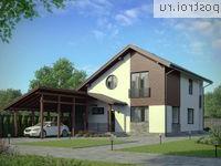 G-150-1P проект одноэтажного дома из газобетона с мансардой и гаражом размером 9 на 12