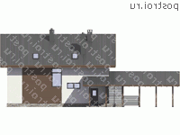 G-150-1P проект одноэтажного дома из газобетона с мансардой и гаражом размером 9 на 12 - вид справа G-150-1P проект одноэтажного дома из газобетона с мансардой и гаражом размером 9 на 12 - вид справа
