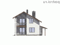 G-150-1P проект одноэтажного дома из газобетона с мансардой и гаражом размером 9 на 12 - вид сзади G-150-1P проект одноэтажного дома из газобетона с мансардой и гаражом размером 9 на 12 - вид сзади