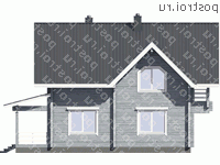 G-152-1D проект одноэтажного деревянного коттеджа из бруса с мансардой размером 13 на 8  - вид слева